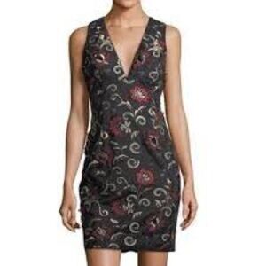 Aidan Mattox Dresses Aidan Mattox 3d Embroidered Sleeveless Mini Cocktail Dress